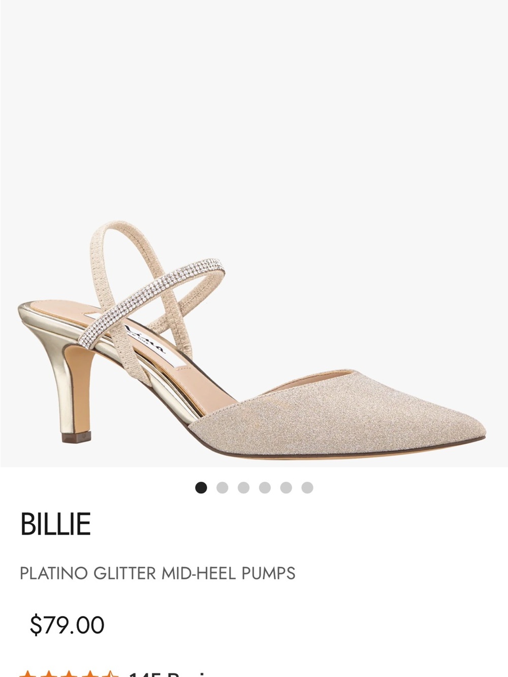 Nina Billie Slingback Mid-Heel Pumps in Platino
